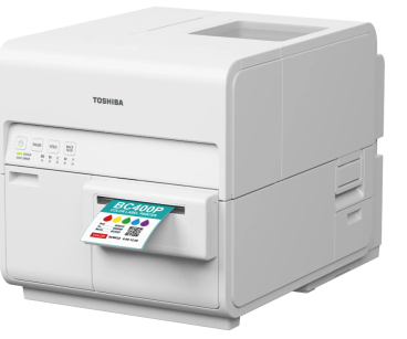 Toshiba BC400P Colour 4.0" Wide Inkjet Barcode Label Printer -  in-house labelling production at high speed and high image quality printing of colour barcode labels