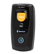 Newland BS8080 Piranha II 2D CMOS Bluetooth scanner reads both 1D and 2D barcodes.