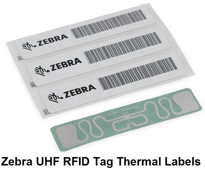 Zebra UHF RFID Tag Label, Synthetic, Size: 60mm x 25mm, TT, RFID Polyester with Foam, Coated, High Performance Acrylic Adhesive, 3in (76.2mm) core, UHF RFID, 400/Roll, 1/Box, Plain