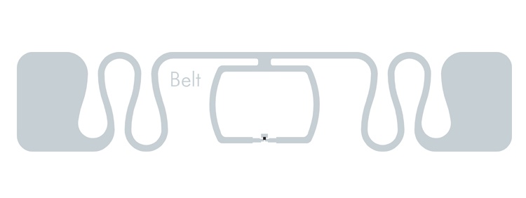 SMARTRAC BELT UHF RFID inlays tags, Impinj Monza R6-P, 128 bit EPC + 32 bit user, Size: 70mm x 10mm, MOQ-5K