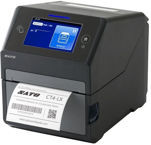 SATO CT412LX, 4.0inch Wide Smart Desktop Printer, Thermal Transfer, 305dpi, USB & LAN, RS232C + Cutter+ Real Time Clock (RTC), EU/UK
