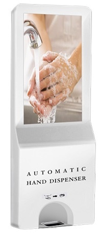 Automatic Hand Sanitizer Wall Mounted Dispenser with Android 21.5" Touch Screen Digital Signage Kiosk for Hospitals, Clinics, GP Surgeries, Supermarkets, Hotels, Airports