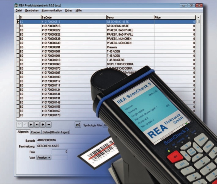 REA TransWIN 32 Visualize Barcode Evaluations Software for barcode and Datamatrix 2D barcode verifications.