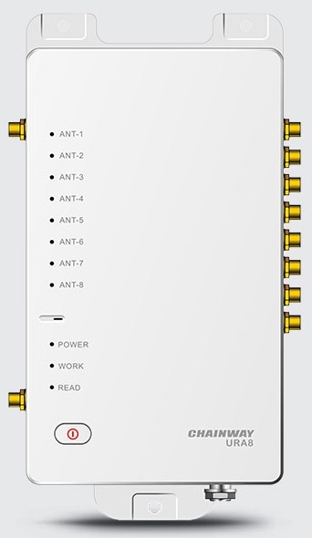 Chainway URA8 8-Port Android 9.0 Fixed-Mount UHF RFID Reader, 33dBm, CM2000-8, BT, Android 9.0, 4G, WiFi, PoE.