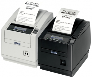 Citizen CT-S801, Ethernet, 8 dots/mm (203 dpi), cutter, display, white